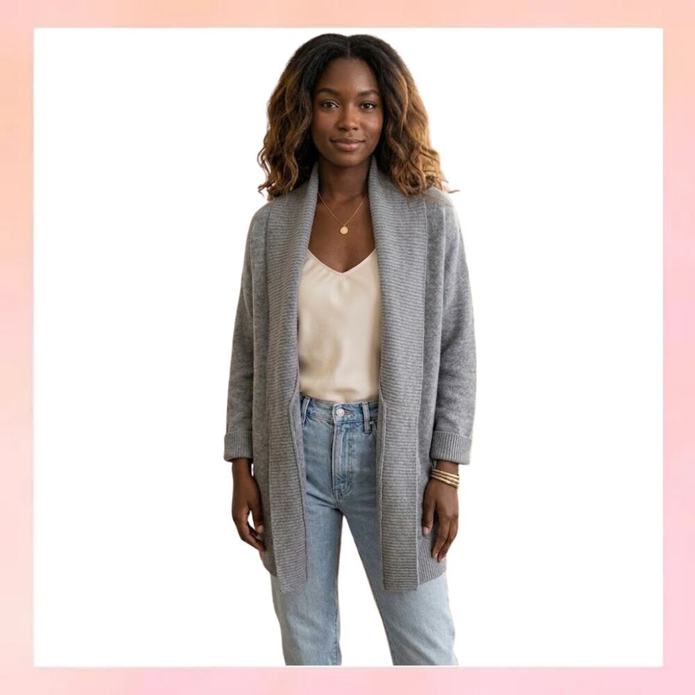 Time and Tru Gray Shawl Collar Cardigan Sweater Size XL (16-18)